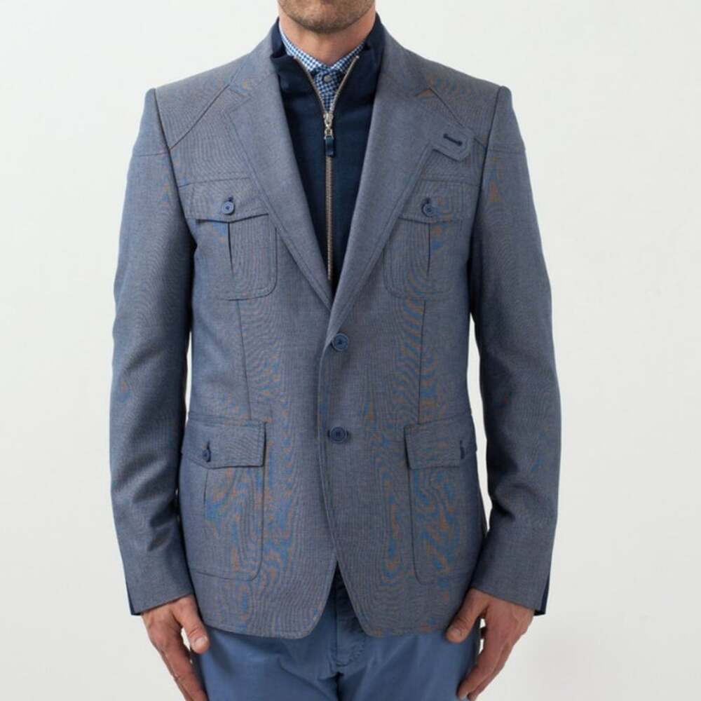 Circle of Gentlemen Medwyn Blazer Blue Removable Faux Jacket 56 EU 48" Chest